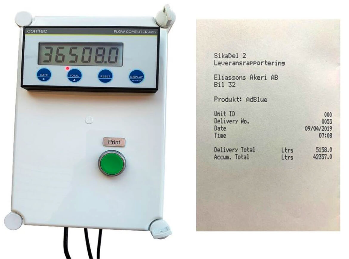 Contrec 425 Flow Computer and Software provide added benefit to Sikama’s SikaDel 2 Adblue delivery and reporting system
