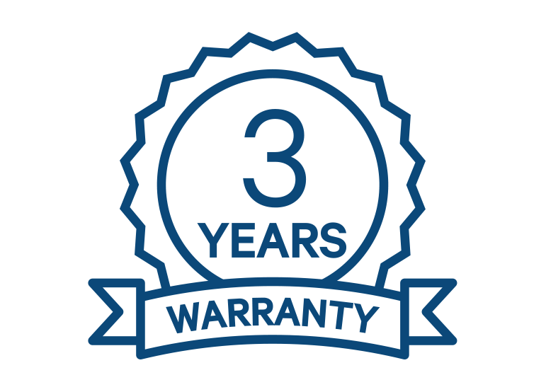 3-YEAR WARRANTY
AS STANDARD

